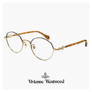 ヴィヴィアンウエストウッド(Vivienne Westwood)の【新品】 ヴィヴィアン ウエストウッド レディース メガネ 40-0010 c02 48mm Vivienne Westwood 眼鏡 女性 40-0010 多角形 型 メタル フレーム オーブ(サングラス/メガネ)