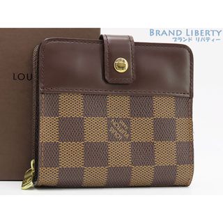 ルイヴィトン(LOUIS VUITTON)の超美品ルイヴィトンダミエコンパクトジップファスナー付き二つ折り財布ダ(財布)