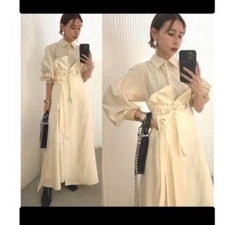 アメリヴィンテージ(Ameri VINTAGE)のAmeri MILLEFEUILLE SHIRT DRESS シャツ　ワンピース(ロングワンピース/マキシワンピース)