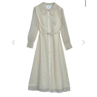 アメリヴィンテージ(Ameri VINTAGE)のAmeri VINTAGE TWINKLE APRON DRESS ホワイト　M(ロングワンピース/マキシワンピース)