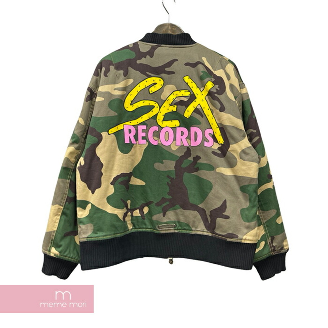 CHROME HEARTS×MATTY BOY Sex Records Bomber Jacket Green Camo クロムハーツ×マッティボーイ セックスレコードボンバージャケット グリーンカモ 中綿ブルゾン フライトジャケット 迷彩 ブラウン×ベージュー サイズM 【240128】【-B】コットン100％中綿