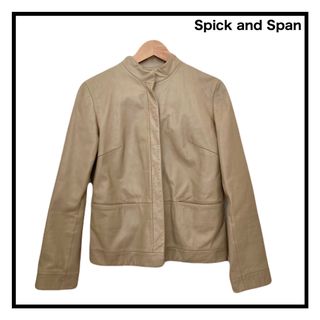 Spick & Span - スピックアンドスパン　本革レザージャケット　牛革　ベージュ　レディース　シングル