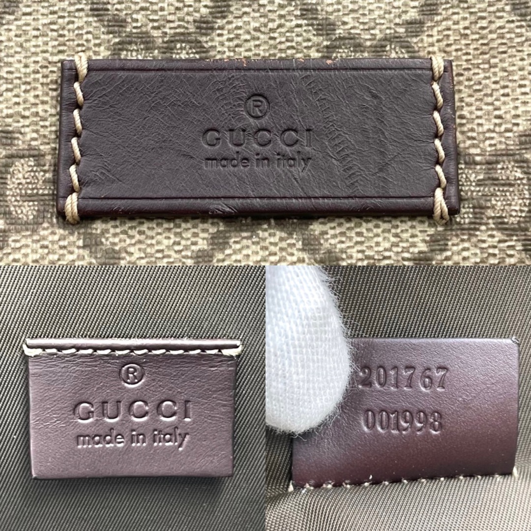 Gucci(グッチ)の【値下げ中】GUCCI グッチ ショルダーバッグ マザーズバッグ 肩掛け 斜め掛け 鞄 かばん 201767 GGスプリームキャンバス  レザー   ブラウン 茶 ゴールド金具 レディース【中古品】 レディースのバッグ(ショルダーバッグ)の商品写真