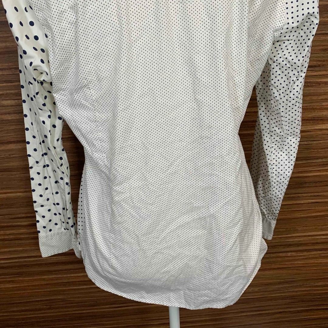 BEAMS LIGHTS(ビームスライツ)のビームスライツ シャツ Mサイズ 白 ホワイト 長袖 ドット柄 メンズ メンズのトップス(シャツ)の商品写真