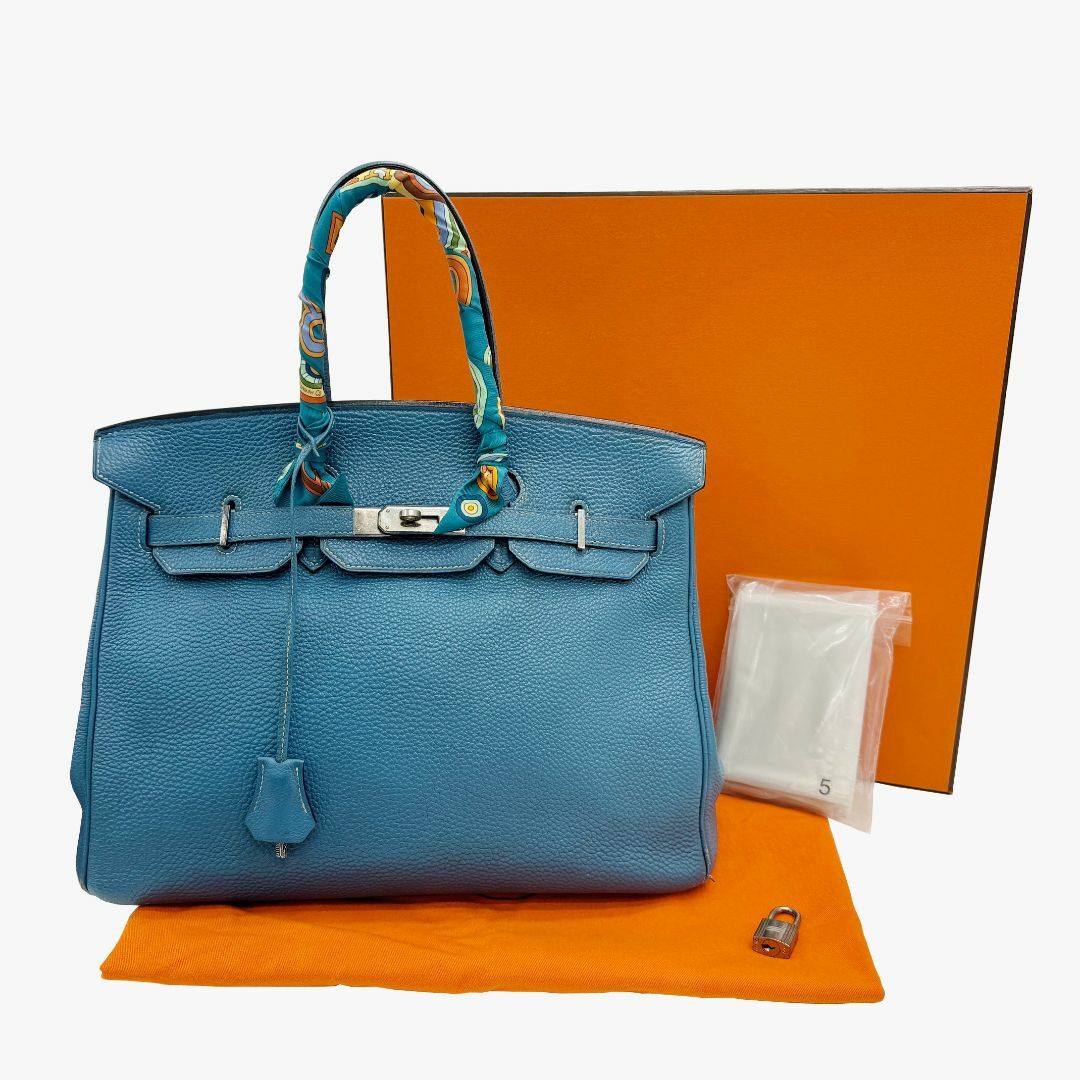 HERMES エルメス バーキン35 トゴ ブルージーン シルバー金具 □J刻 2006年製造 ハンドバッグ レディース メンズ