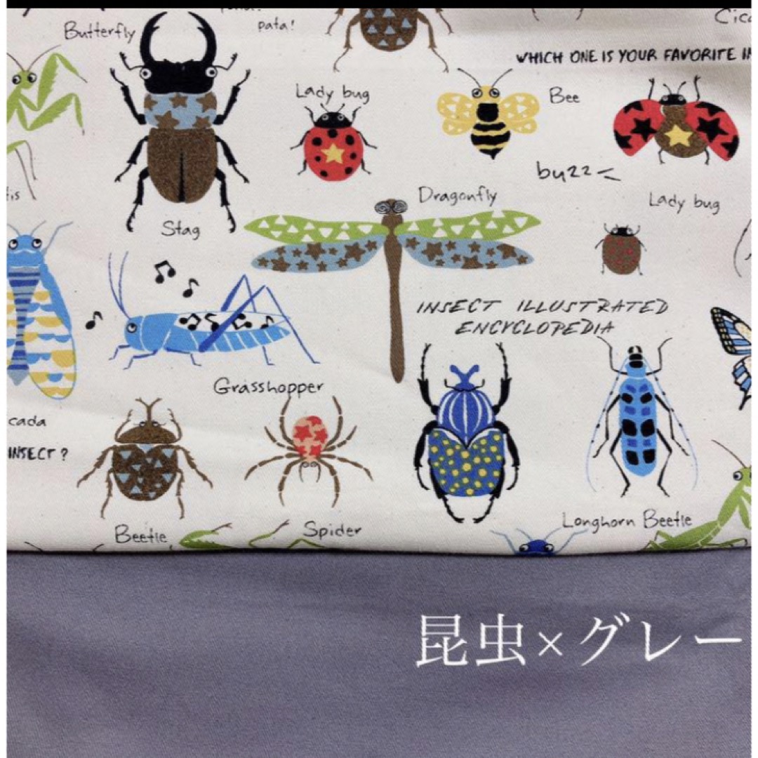 入園入学グッズ　オーダー　昆虫 ハンドメイドのキッズ/ベビー(バッグ/レッスンバッグ)の商品写真