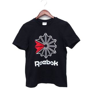 リーボック(Reebok)のリーボック Reebok Tシャツ カットソー 半袖 ロゴ プリント 切替リブ(Tシャツ/カットソー(半袖/袖なし))