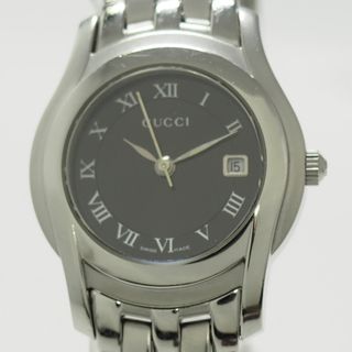 グッチ(Gucci)のGUCCI レディース 腕時計 クオーツ SS レザー ブラック文字盤(腕時計)