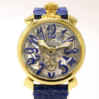 ガガミラノ(GaGa MILANO)のGaGa MILANO マヌアーレ 48 メンズ 腕時計 スケルトン 手巻き(腕時計(アナログ))