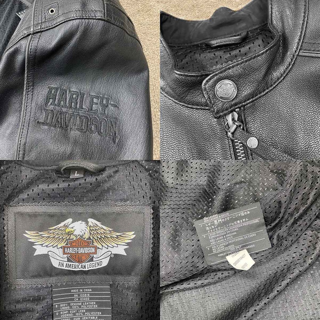 Harley Davidson(ハーレーダビッドソン)の送料無料 ハーレーダビッドソン ライダースジャケット レザージャケット Ｌ   メンズのジャケット/アウター(ライダースジャケット)の商品写真