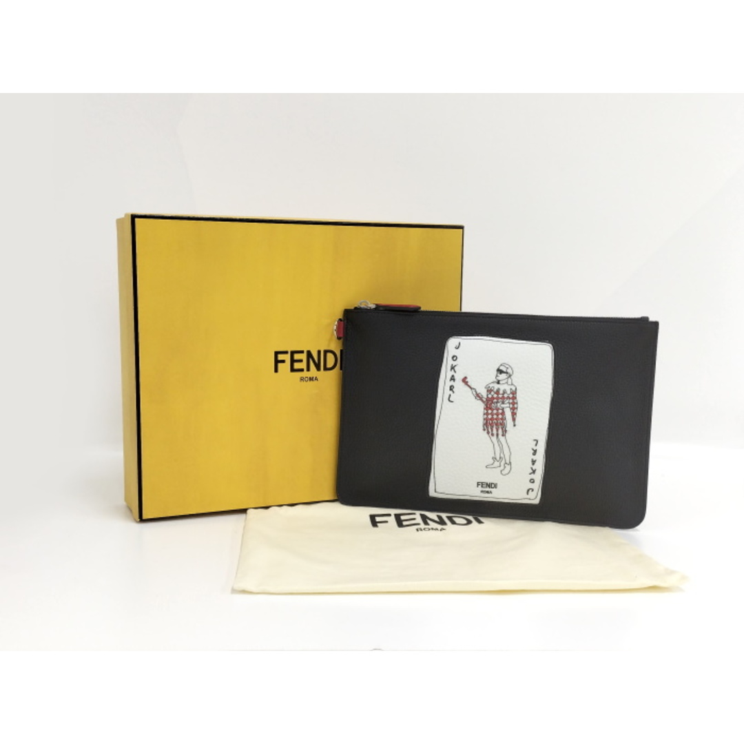 FENDI(フェンディ)のFENDI クラッチポシェット クラッチバッグ トランプモチーフ レザー レディースのバッグ(クラッチバッグ)の商品写真