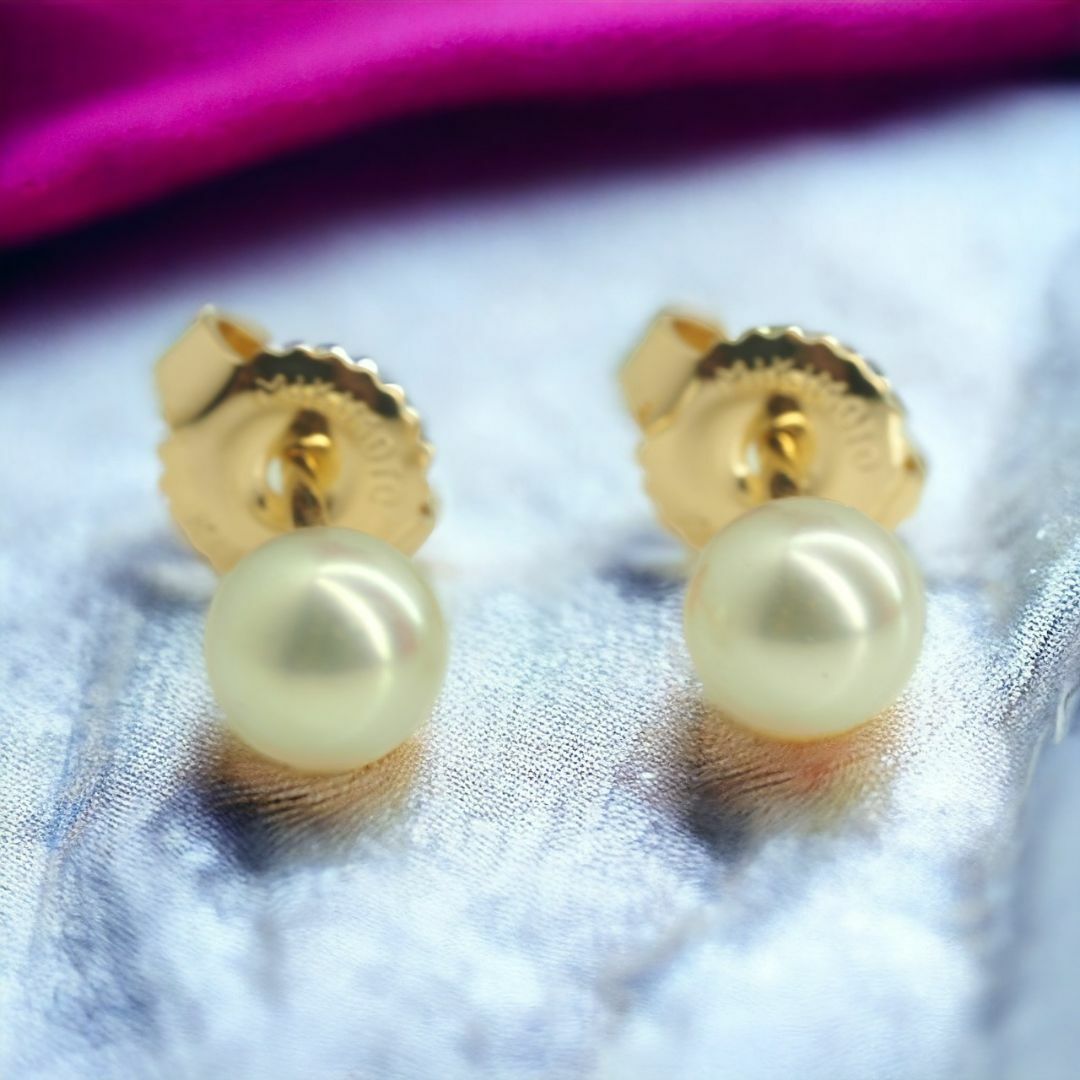 アクセサリー◆MIKIMOTO　ミキモト　可愛いシンプルベビーパールピアス　750YG