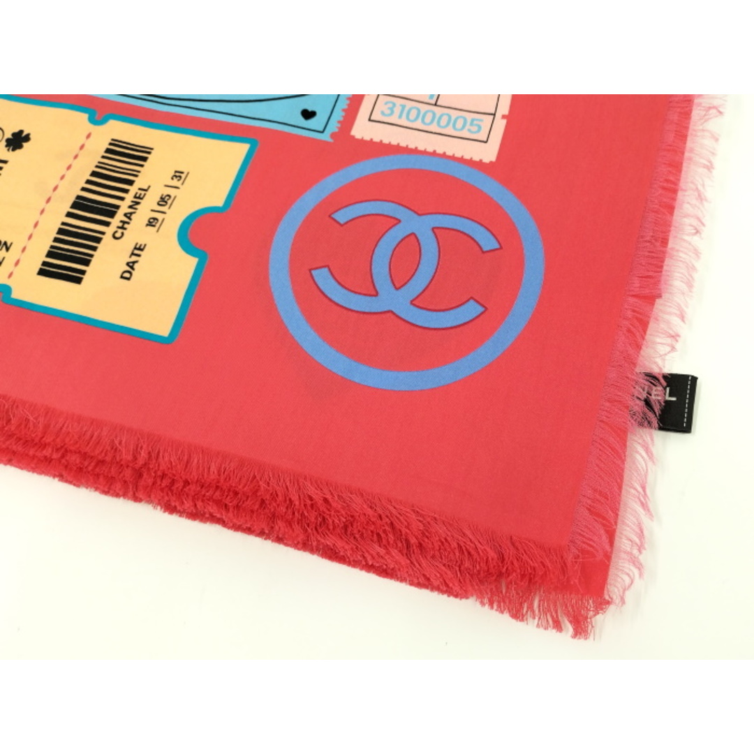 CHANEL - CHANEL ストール ココマーク チケットデザイン レッド CHANEL - CHANEL ストール ココマーク チケットデザイン レッド