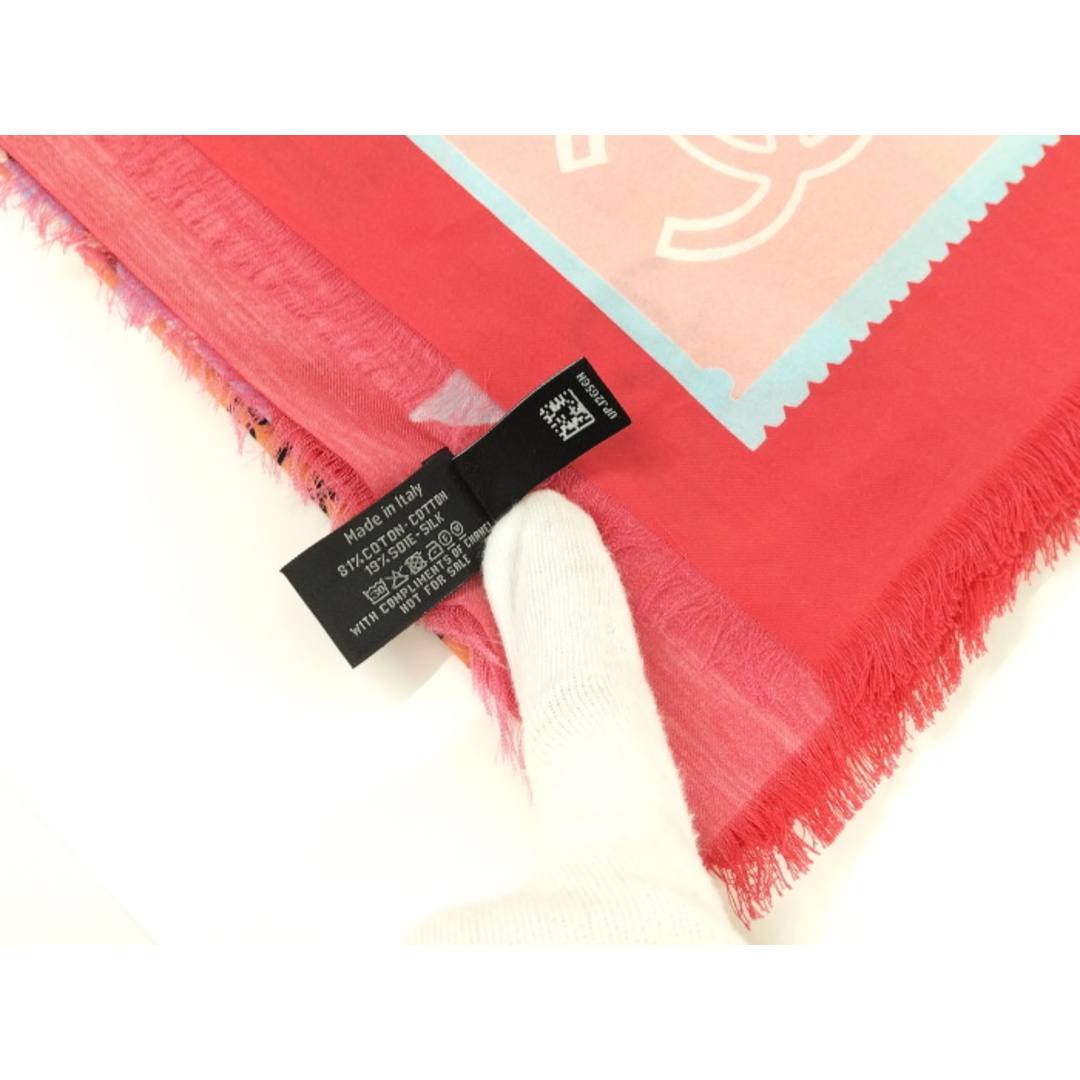 CHANEL - CHANEL ストール ココマーク チケットデザイン レッド CHANEL - CHANEL ストール ココマーク チケットデザイン レッド