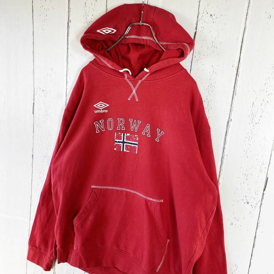 UMBRO(アンブロ)のアンブロ UMBRO ノルウェー プルオーバー パーカー 90s 古着 XL メンズのトップス(パーカー)の商品写真