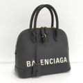 BALENCIAGA ヴィル トップハンドルS ハンドバッグ レザー ブラック