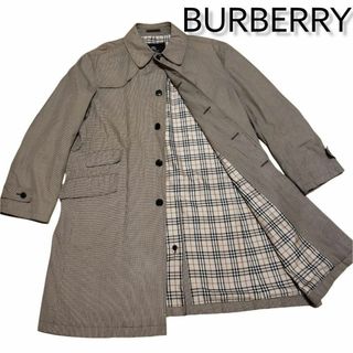 バーバリー(BURBERRY)の【漂う高級感】バーバリー ステンカラーコート 千鳥柄 ノバチェック L(ステンカラーコート)