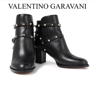 ヴァレンティノガラヴァーニ(valentino garavani)の新品　VALENTINO GARAVANI スタッズ付き レザー アンクルブーツ(ブーツ)