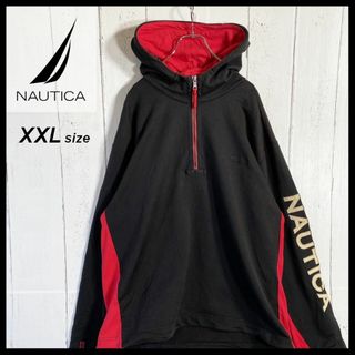 ノーティカ(NAUTICA)のノーティカ NAUTICA  ハーフジップ パーカー 00s 古着 XXL 黒(パーカー)