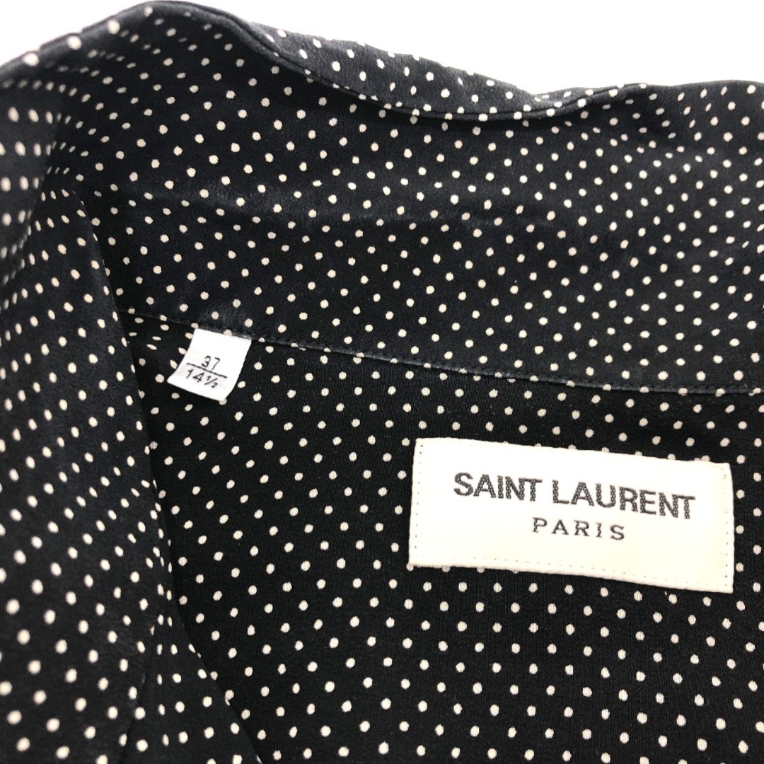 Saint Laurent(サンローラン)のサンローランパリ SAINT LAURENT PARIS オープンカラー 469660 ドット 長袖シャツ シルク ブラック メンズのトップス(シャツ)の商品写真