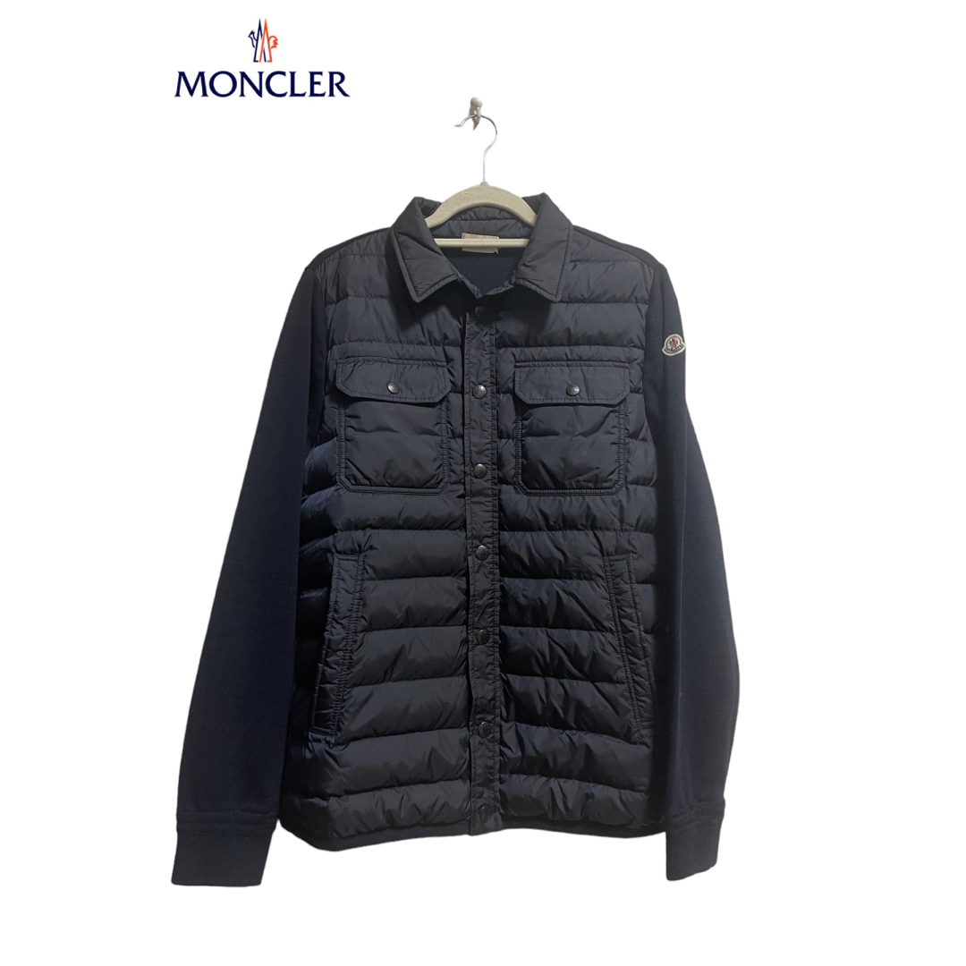 MONCLER - MONCLER モンクレール ハイブリッドダウンニット L ネイビー ...