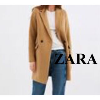 ザラ(ZARA)のZARA★ウール混テーラードジャケットコートS/ベージュ/シングル/ハーフコート(その他)