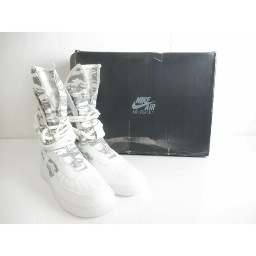 美品 ナイキ NIKE スペシャルフィールドエアフォースハイ SF AF1 HI PRM AA1130-100 30.0cm ホワイト グレー メンズご注意