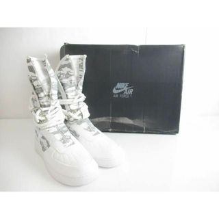  美品 ナイキ NIKE スペシャルフィールドエアフォースハイ SF AF1 HI PRM AA1130-100 30.0cm ホワイト グレー メンズ(スニーカー)