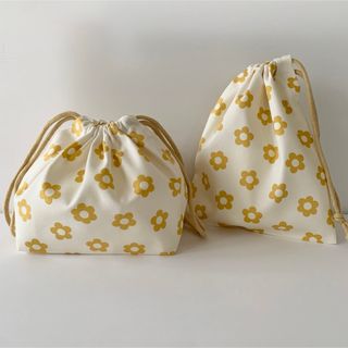 花柄ハンドメイド　お弁当袋　コップ入れ(外出用品)