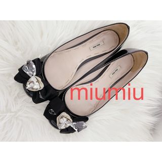 miumiu - ︎✿miumiu ビジューリボンフラットシューズ