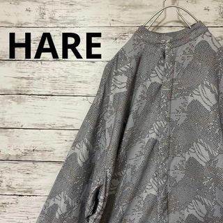 ハレ(HARE)のHARE 総柄バンドカラーシャツ ポリシャツ モザイク お洒落 個性的 人気(シャツ)