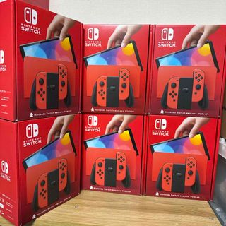 ニンテンドースイッチ(Nintendo Switch)の任天堂 Switch 有機 EL マリオレッド　6台(携帯用ゲーム機本体)