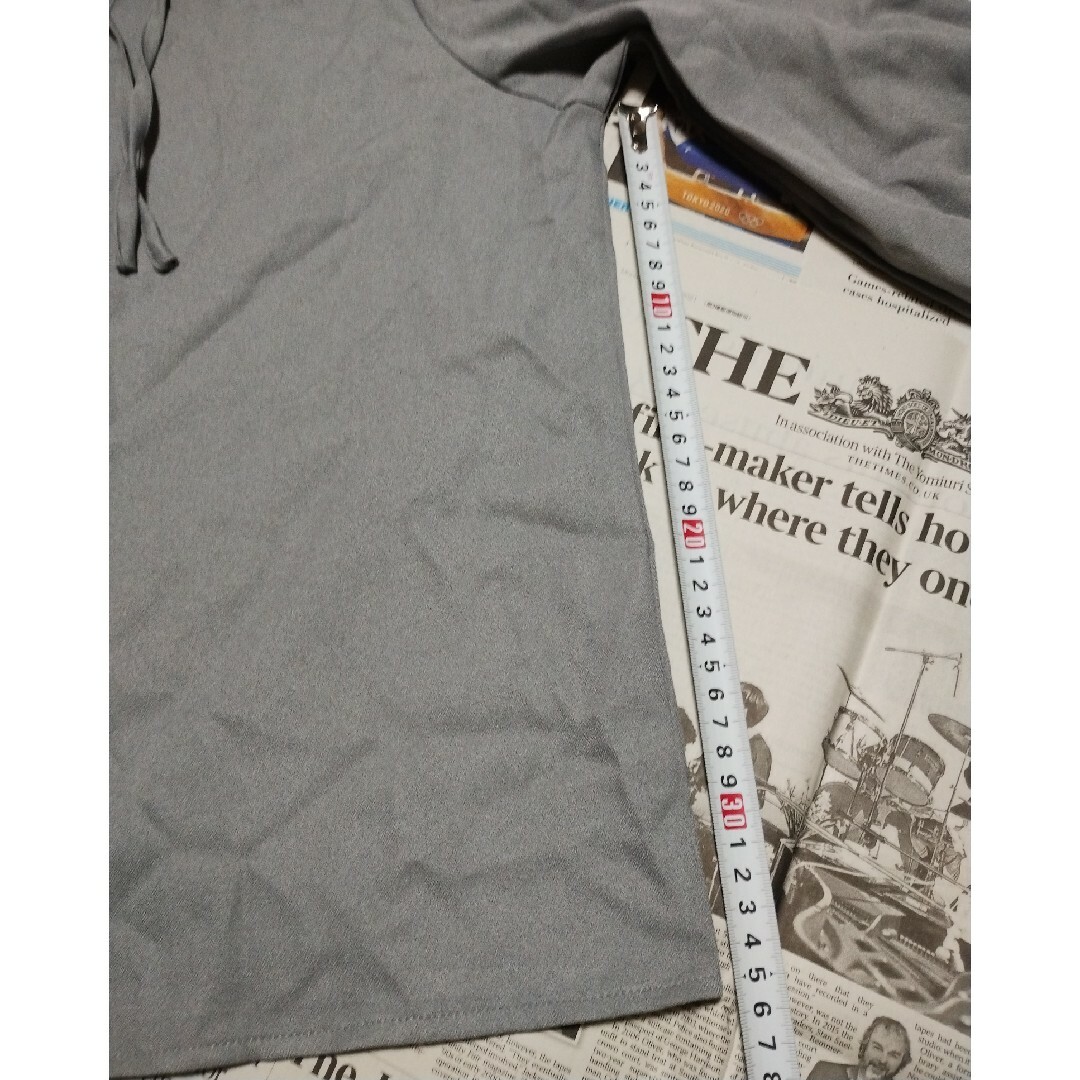 SHEIN(シーイン)の1931美品SHEINグレーボウタイリボン大人シャツ レディースのトップス(シャツ/ブラウス(長袖/七分))の商品写真