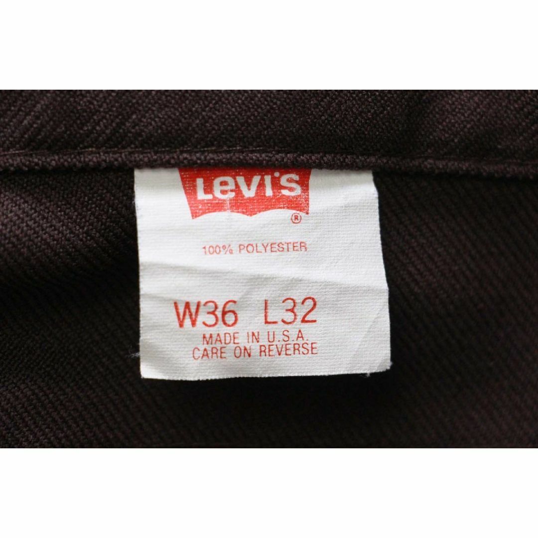 Levi's(リーバイス)の90s USA製 Levi'sリーバイス 517 ポリエステルパンツ 焦げ茶 w36★95 スタプレ ブーツカット フレア ビンテージ カントリー ブラウン メンズのパンツ(スラックス)の商品写真