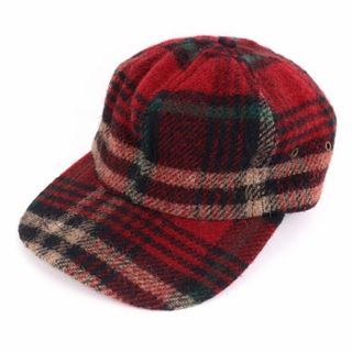 ウールリッチ(WOOLRICH)のウールリッチ キャップ チェック柄 アウトドア ブランド 帽子 メンズ L/XLサイズ レッド WOOLRICH(キャップ)