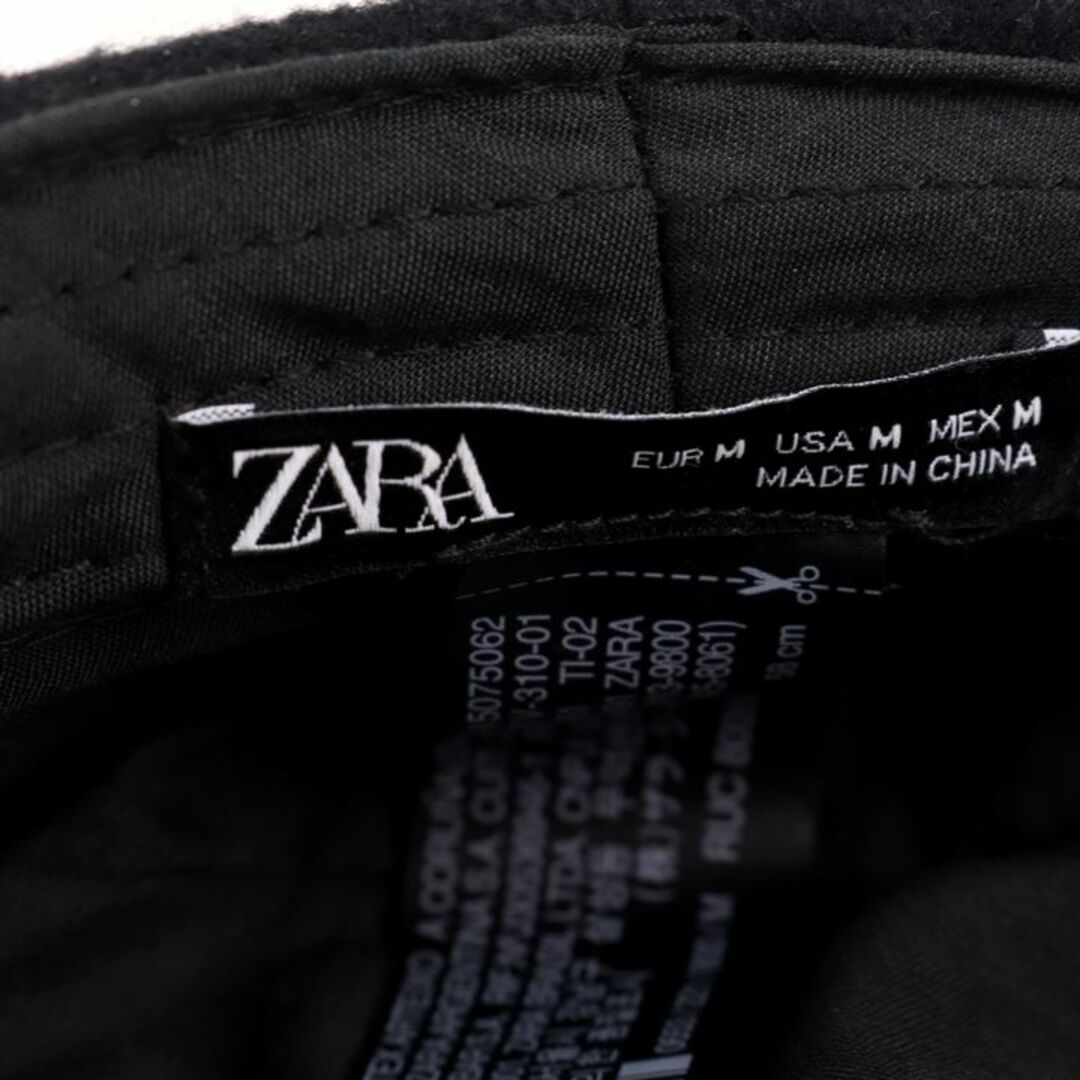 ZARA(ザラ)のザラ キャスケット キャップ ウール混 ブランド 帽子 レディース USA Mサイズ ブラック ZARA レディースの帽子(キャスケット)の商品写真