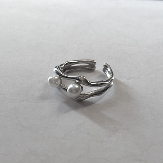 ナノユニバース(nano・universe)のDouble pearl line ring No.1207(リング(指輪))