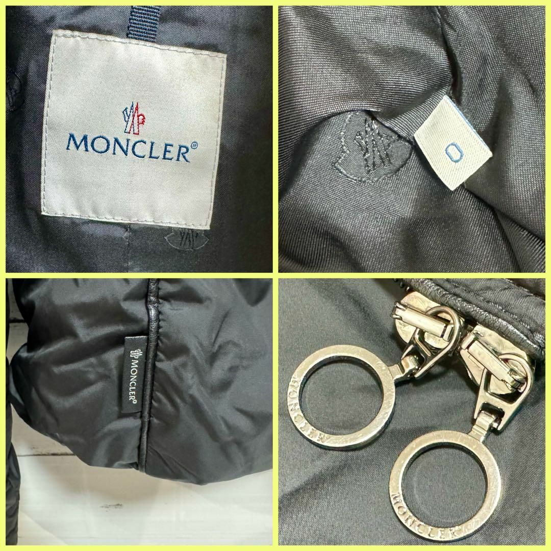 MONCLER(モンクレール)の【極美品】MONCLER モンクレール ダウンジャケット ブラック ファー 0 レディースのジャケット/アウター(ダウンジャケット)の商品写真