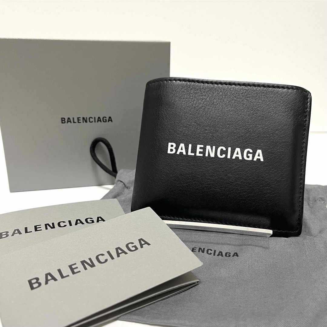 Balenciaga - 664 箱付✨バレンシアガ 二つ折り財布 エブリディ レザー