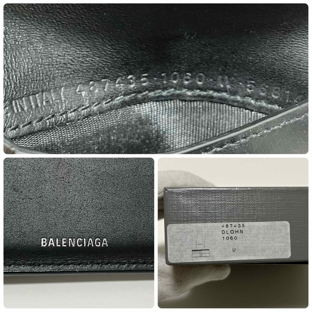 Balenciaga(バレンシアガ)の664 箱付✨バレンシアガ 二つ折り財布 エブリディ レザー ロゴ ブラック 黒 レディースのファッション小物(財布)の商品写真