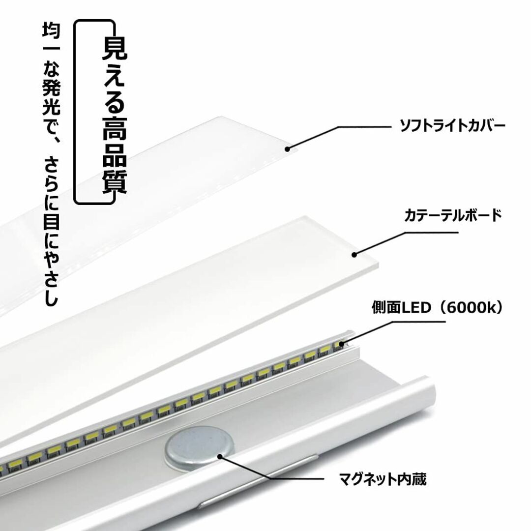 LEDセンサーバーライト40cm昼光色6000K　9mm超薄型デザイン インテリア/住まい/日用品のライト/照明/LED(蛍光灯/電球)の商品写真