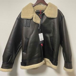 アルファインダストリーズ(ALPHA INDUSTRIES)の最終価格アルファインダストリーズ　フェイクムートン　ビースリー　黒　ブラック(フライトジャケット)