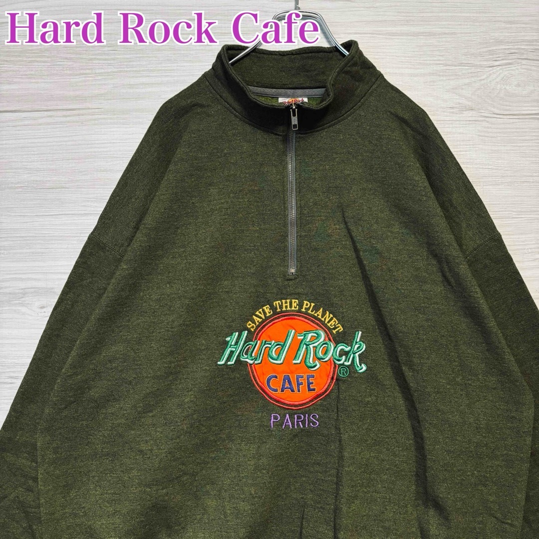 Hard Rock CAFE(ハードロックカフェ)の【希少デザイン】ハードロックカフェ　スウェット　XLサイズ　センター刺繍ロゴ メンズのトップス(スウェット)の商品写真