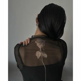 アメリヴィンテージ(Ameri VINTAGE)のAMERI  MEDI FLOWER TATTOO SHEER TOP(Tシャツ(長袖/七分))