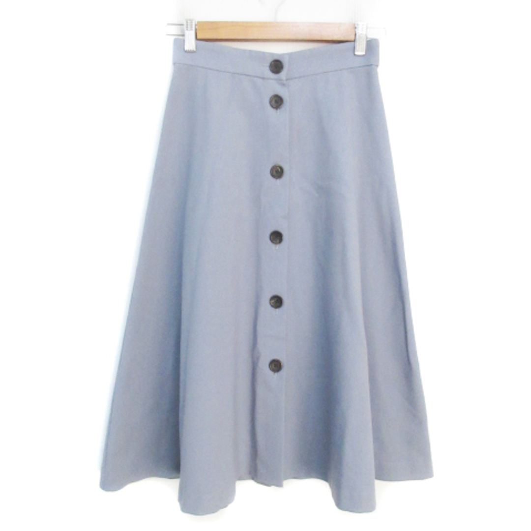 LOUNIE(ルーニィ)のルーニィ フレアスカート ボタンダウンスカート風 ロング丈 36 グレー レディースのスカート(ロングスカート)の商品写真