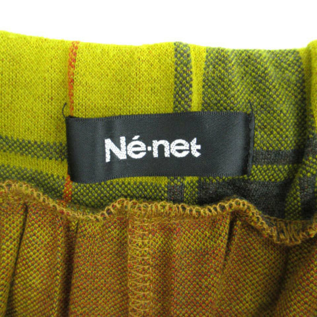 Ne-net(ネネット)のネネット ガウチョパンツ ワイドパンツ チェック柄 2 マスタードイエロー レディースのパンツ(その他)の商品写真