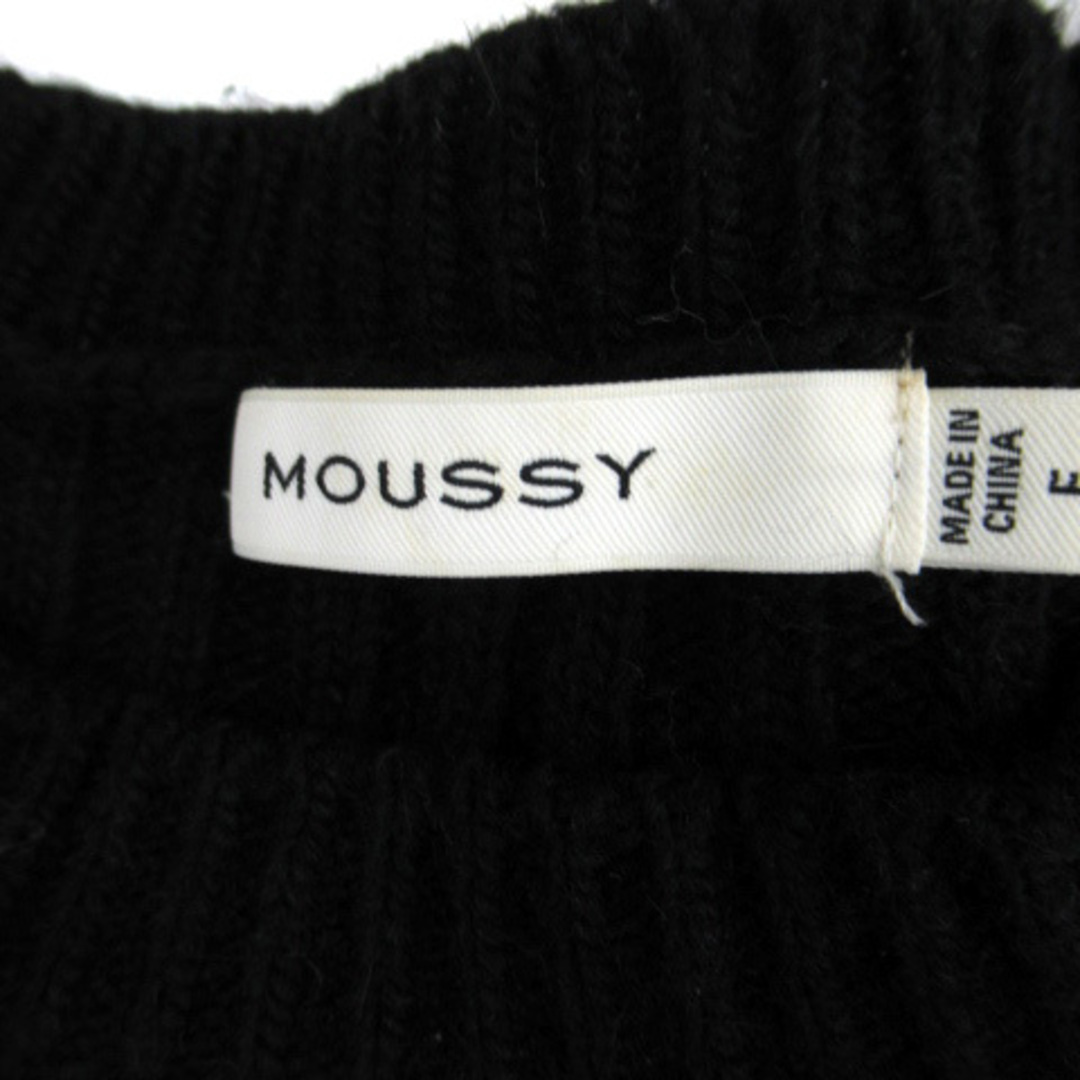 moussy(マウジー)のマウジー moussy ニット セーター ラウンドネック リブ ウール混 F 黒 レディースのトップス(ニット/セーター)の商品写真