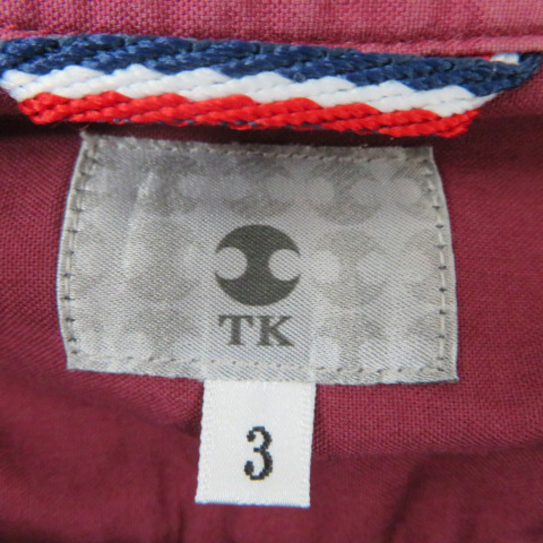 TAKEO KIKUCHI(タケオキクチ)のタケオキクチ カジュアルシャツ 七分袖 無地 3 ボルドー /YK41 メンズのトップス(シャツ)の商品写真