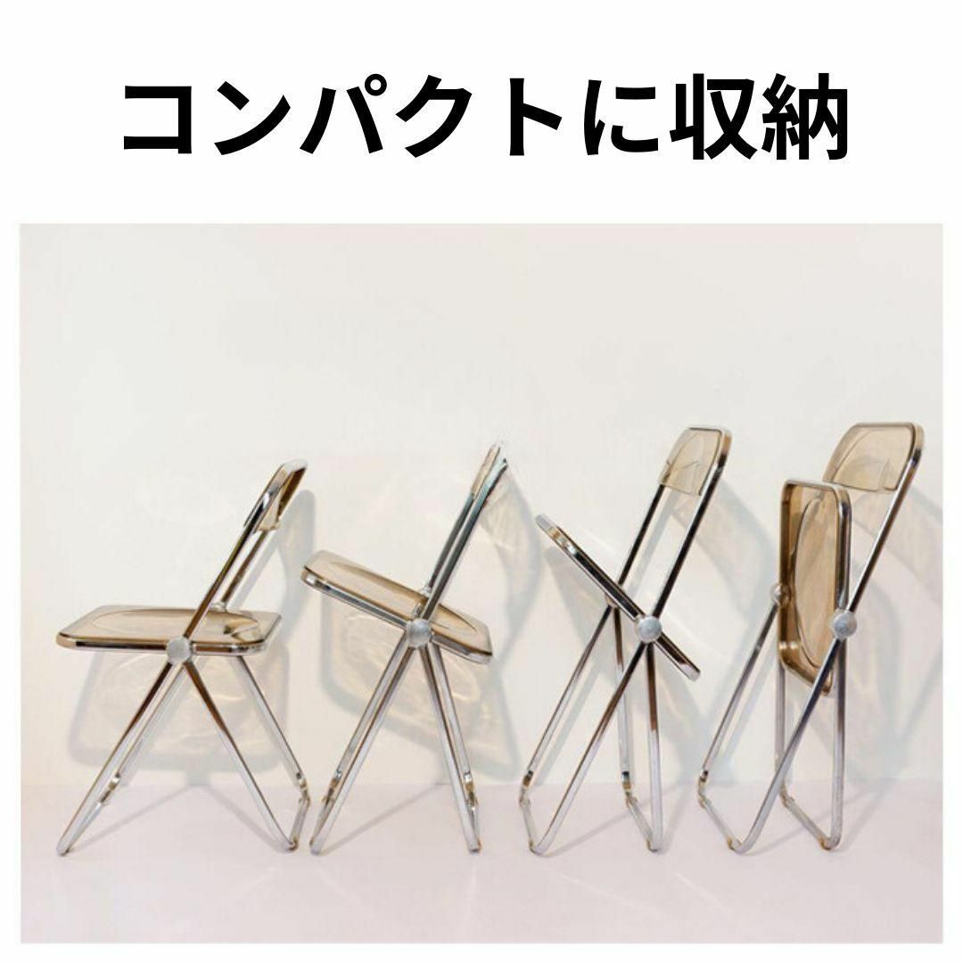 Нαηαshopパイプ椅子 クリア チェア 透明 折りたたみ椅子 コンパクト シンプル