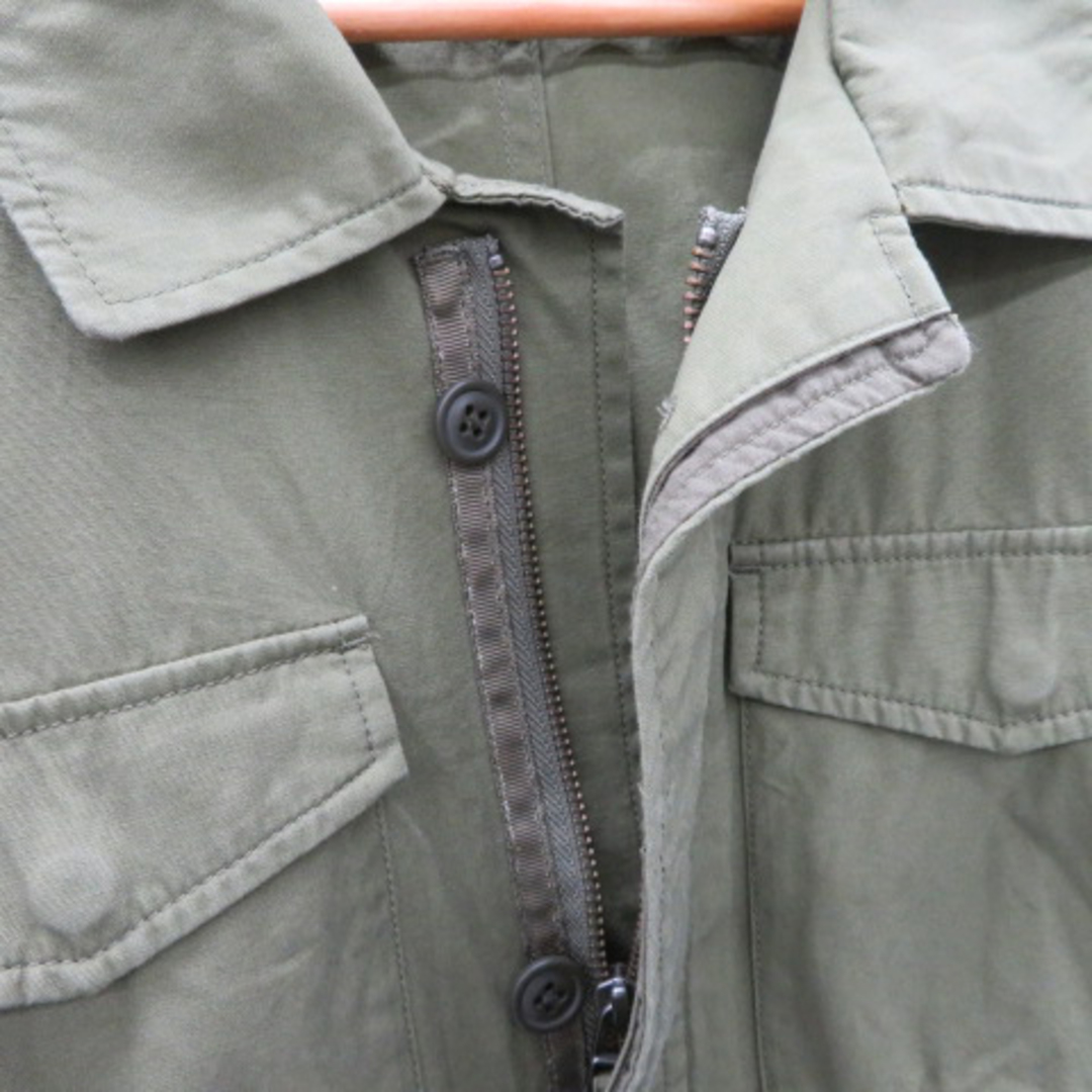 coen(コーエン)のコーエン ミリタリージャケット ミドル丈 ジップアップ 無地 M カーキ メンズのジャケット/アウター(ブルゾン)の商品写真